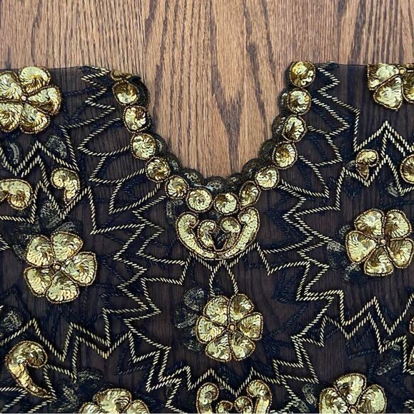 Vintage OOAK gold beaded sequin Capelet shawl top One size - Picture 2 of 5